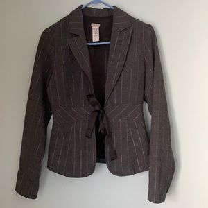 Guess jeans pinstriped blazer with satin tie